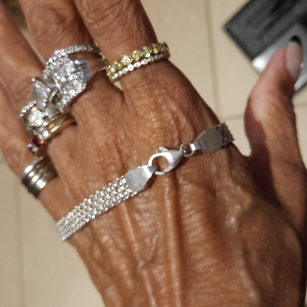 AUTHENTIC GENUINE STERLING SILVER 7.5" BISMARK BRACELET CHUNKY